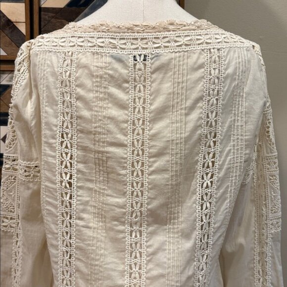 Vintage Ralph Lauren Ivory Bateau Neck Lace Top size 10 - Picture 6 of 13